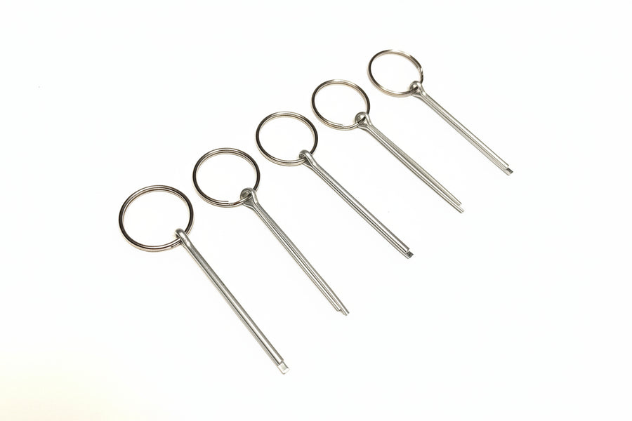 Grenade pins made for airsoft grenades and/or replica grenades.