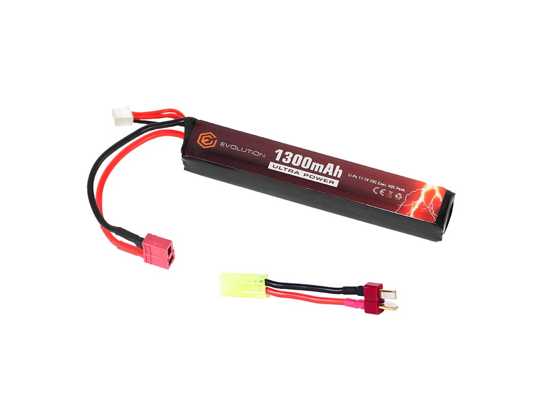 Evolution Li-Po Ultra Power 11.1V 1300mAh 20C - 40C Peak with T- Plug + Adapter (mm 18x21x130)